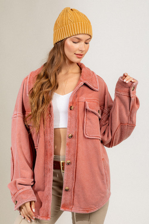 Button down collared soft cozy jacket
