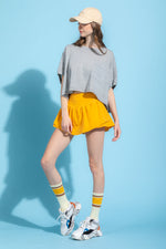 Skirt out layer activewear shorts