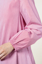 Long sleeve ruffle shirt mini dress