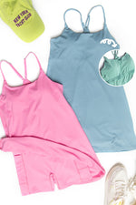 Sleeveless Active Tennis Dress with Unitard LinerActive Tennis Cami Mini Dress with Unitard Liner