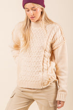 Stitch Detail Cable Knit Sweater Top
