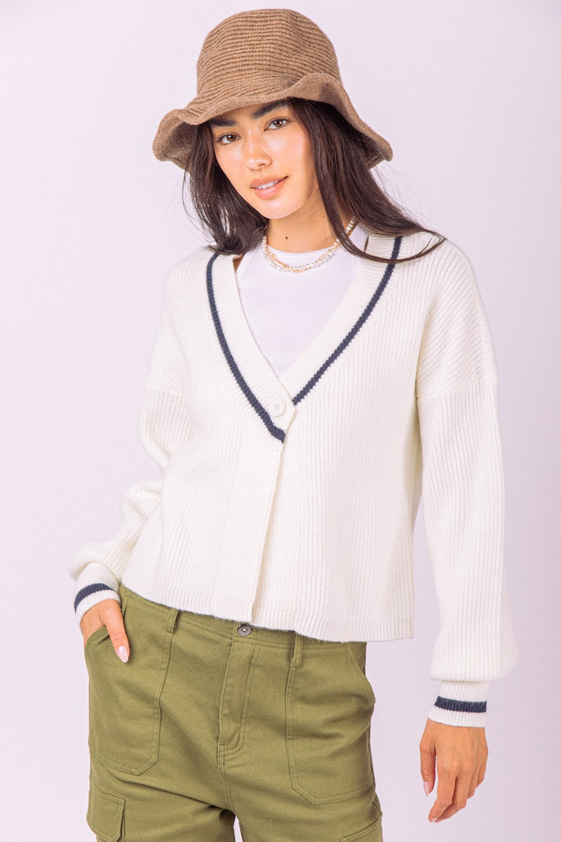 Puff Sleeve Wrapped Sweater Top