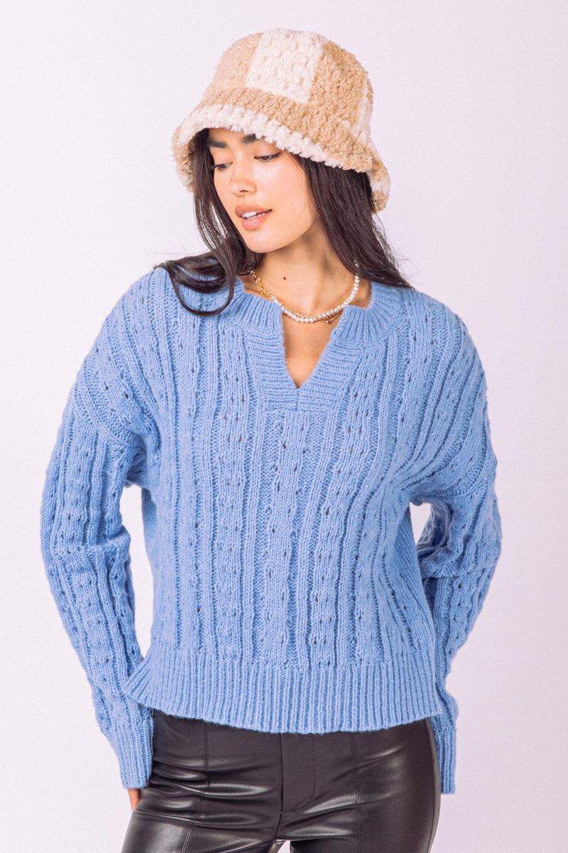 Cable Knit Cozy Knit Sweater Top