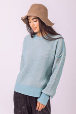 Two-Tone Casual Knit Sweater Top