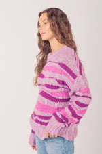 Multi Color Casual Knit Sweater Top