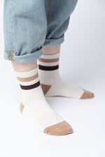 Color Block Stripe Crew Socks