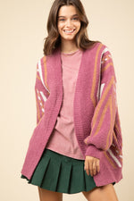 Aztec Geometric Pattern Knit Sweater Cardigan