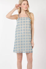 Checkered Printed Summer Mini Dress