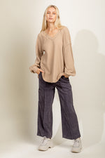 Corduroy wide leg pants