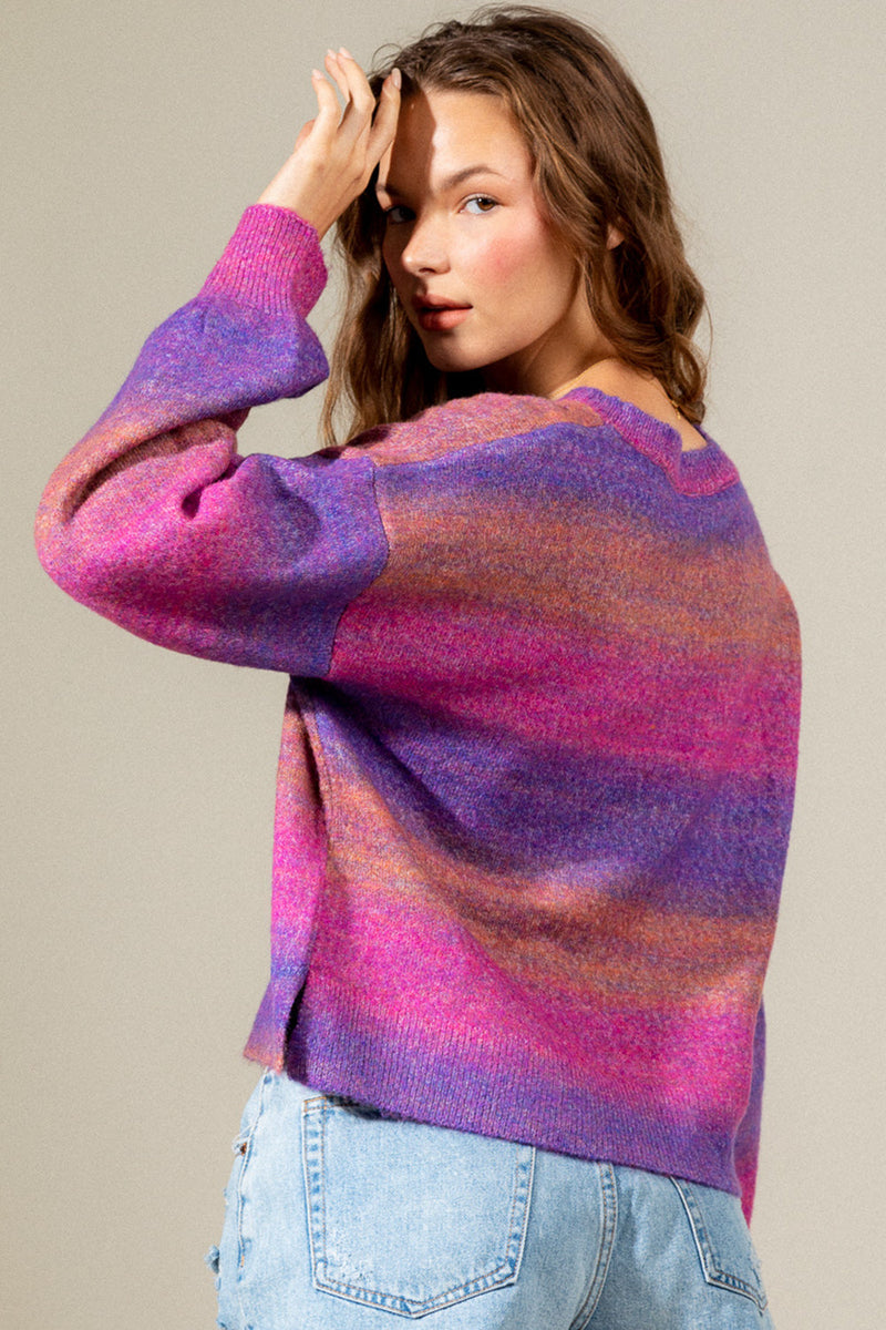 Multi-color cozy sweater top