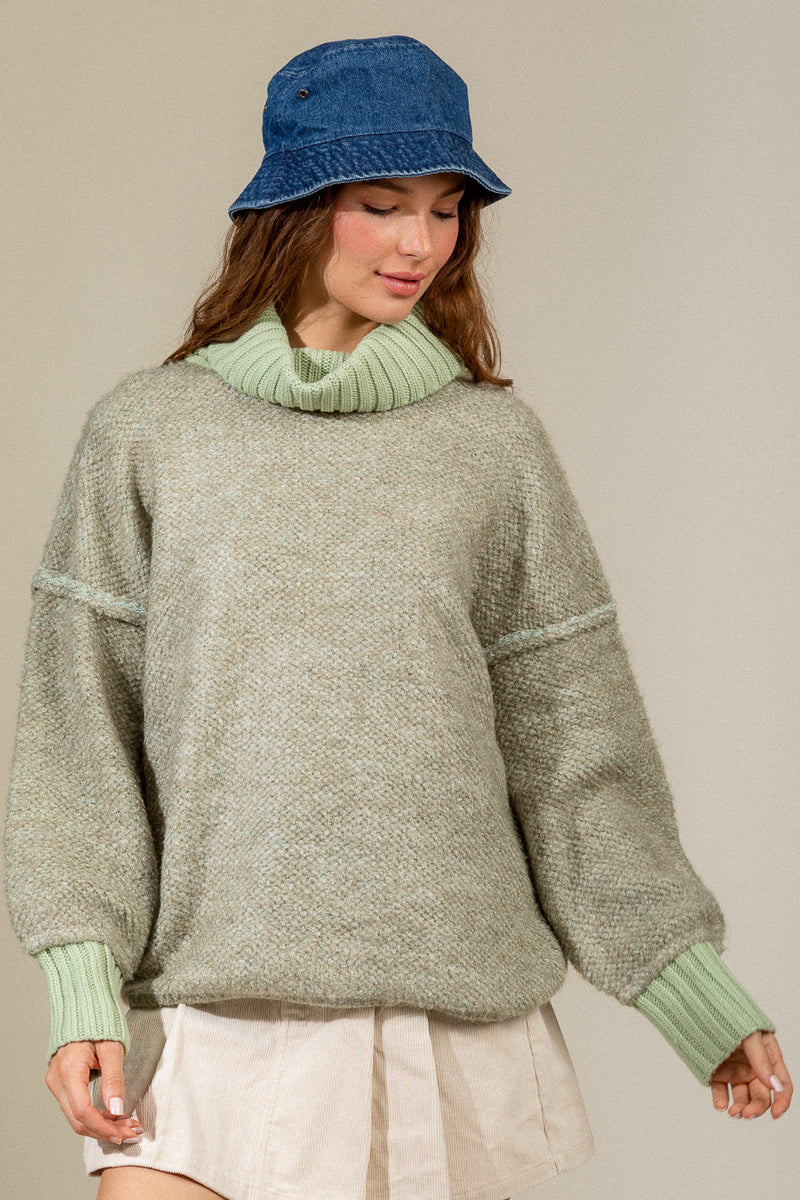 Turtle neck loose fit sweater