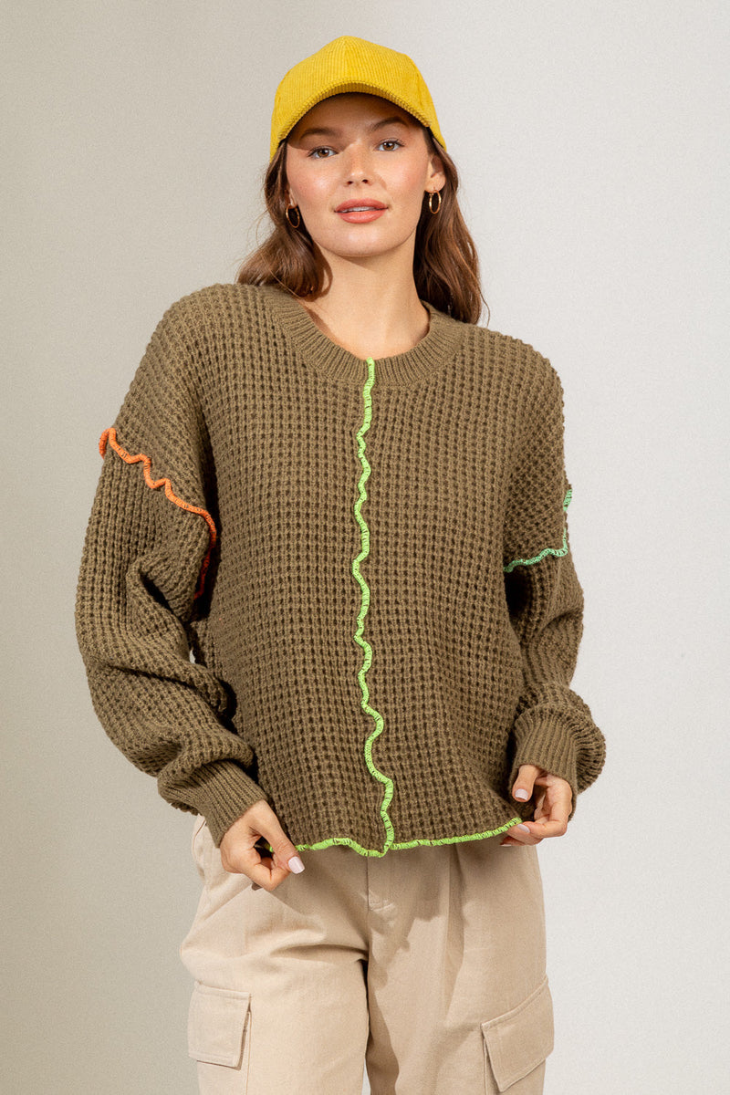 Stitch detail casual sweater