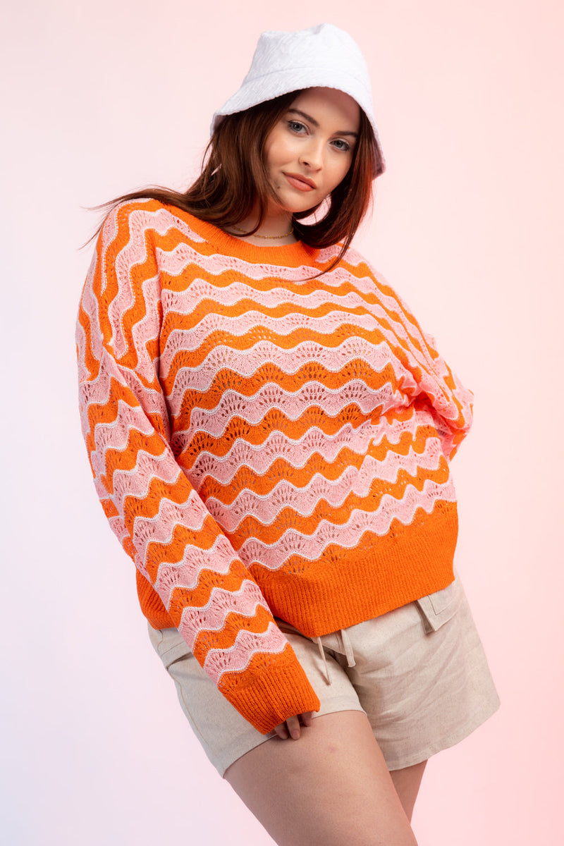Melanie Stripe Longline Sweater