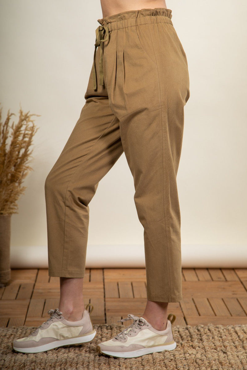 Solid cotton paper bag cozy pants – Movint New York
