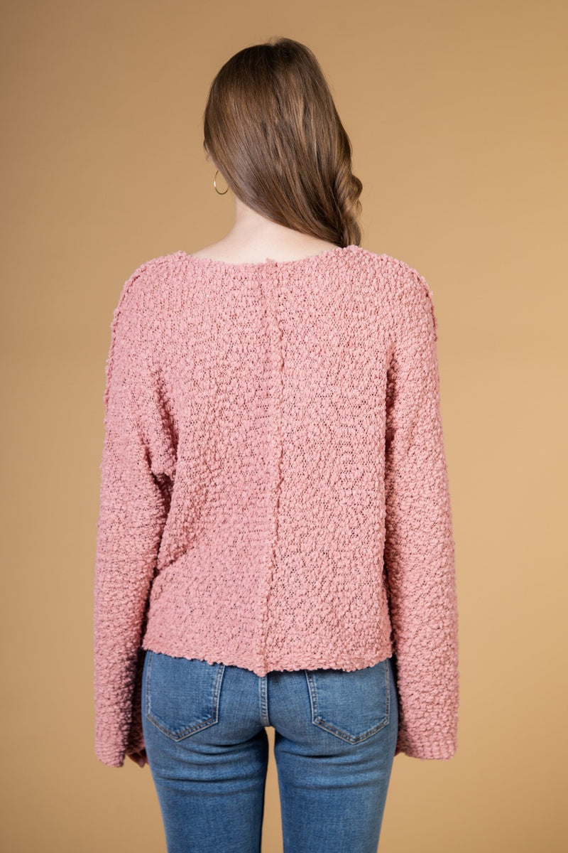 Solid soft knit loose fit sweater top