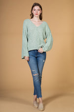 Solid soft knit loose fit sweater top