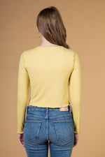 Color block knit ribbed top