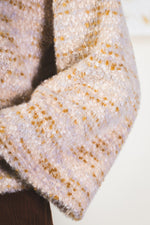 Soft cozy multi-color pom poms knit top
