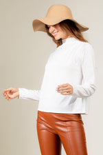 High neck solid knit top