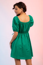 Short Sleeve Cutout Waist Square Neck Mini Dress