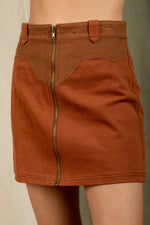 Casual mini cotton skirt