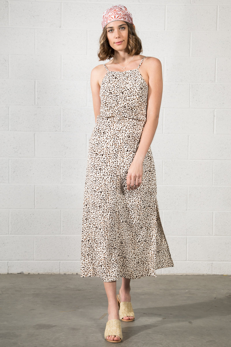 Nikki Leopard Long Dress