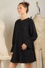 Cable knit solid comfy dress