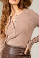 Soft brushed solid knit casual top
