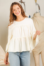 Tiered solid woven top